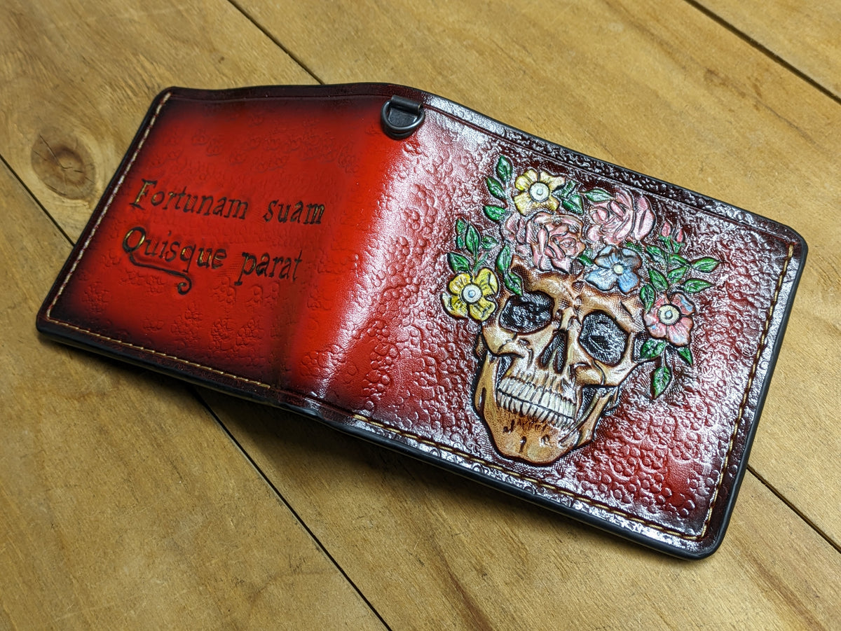 M1S32, Floral Skull & Fortunam Suam Quisque Parat Wallet