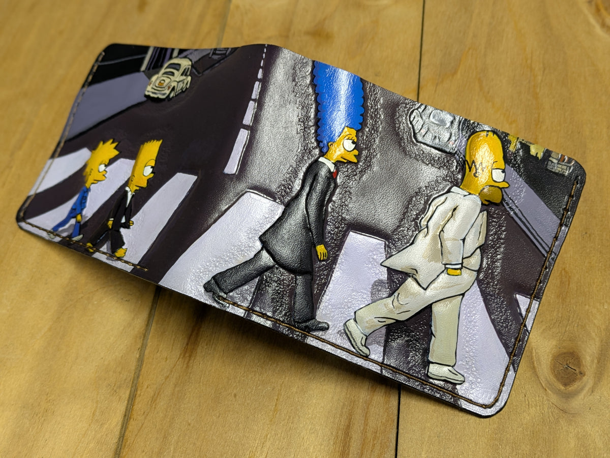 M1N6, Homer Simpsons on Abbey Road Beatles Leather Wallet