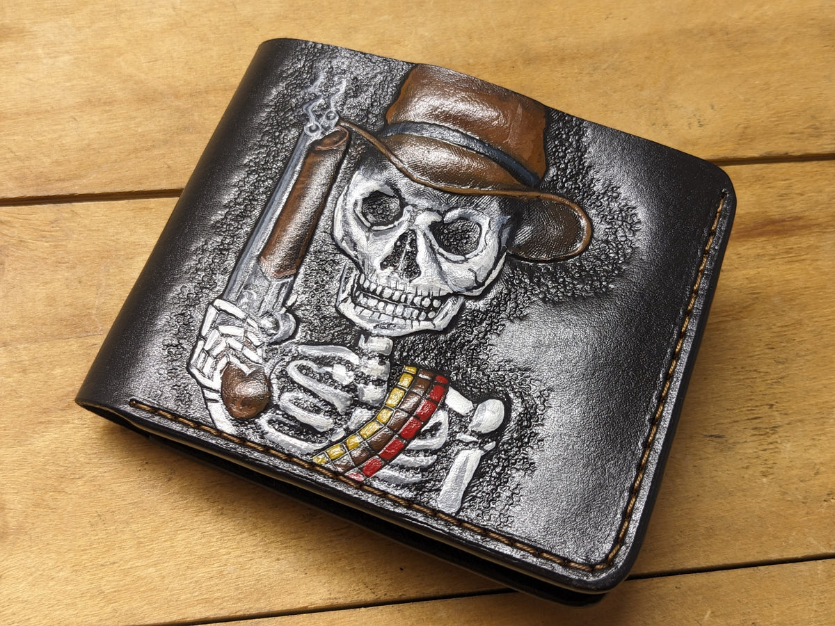 M1S31, Western Cowboy Rifle Skull & Gun Skeleton Wallet