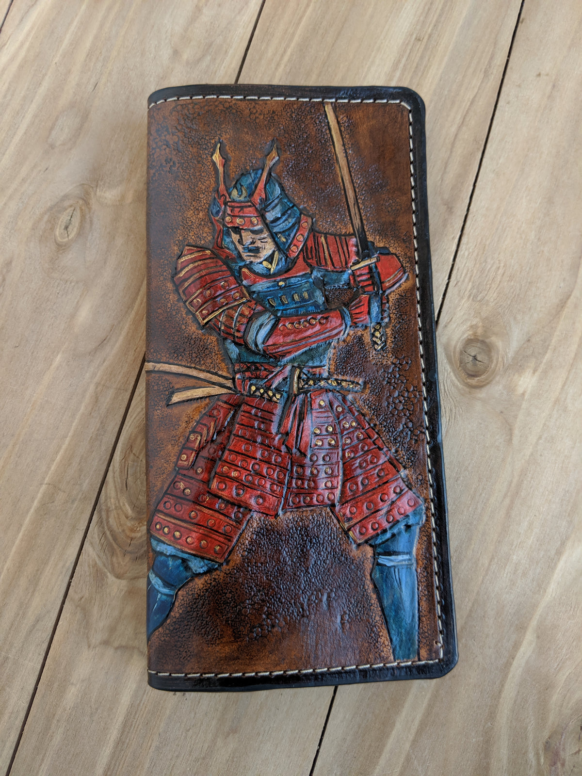 M2Q2, Japanese Samurai Sword Katana Biker Leather Wallet