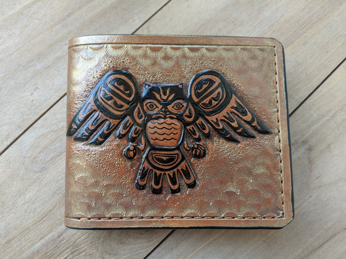 M1R7, Celtic Knot Owl Tattoo Design Bifold Leather Wallet