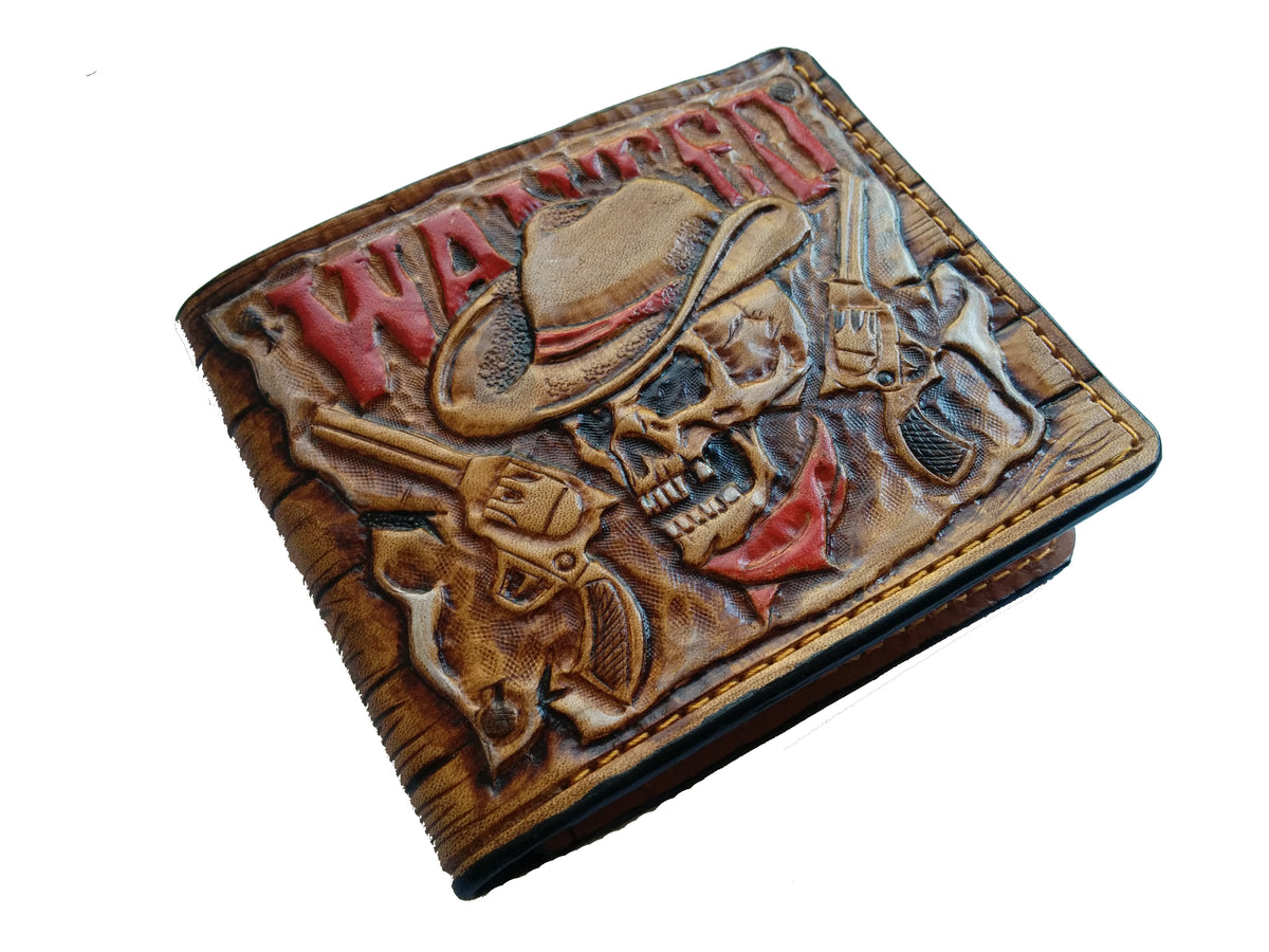 M1S5, Wanted Poster, Western Cowboy Skull & Skeleton Wallet