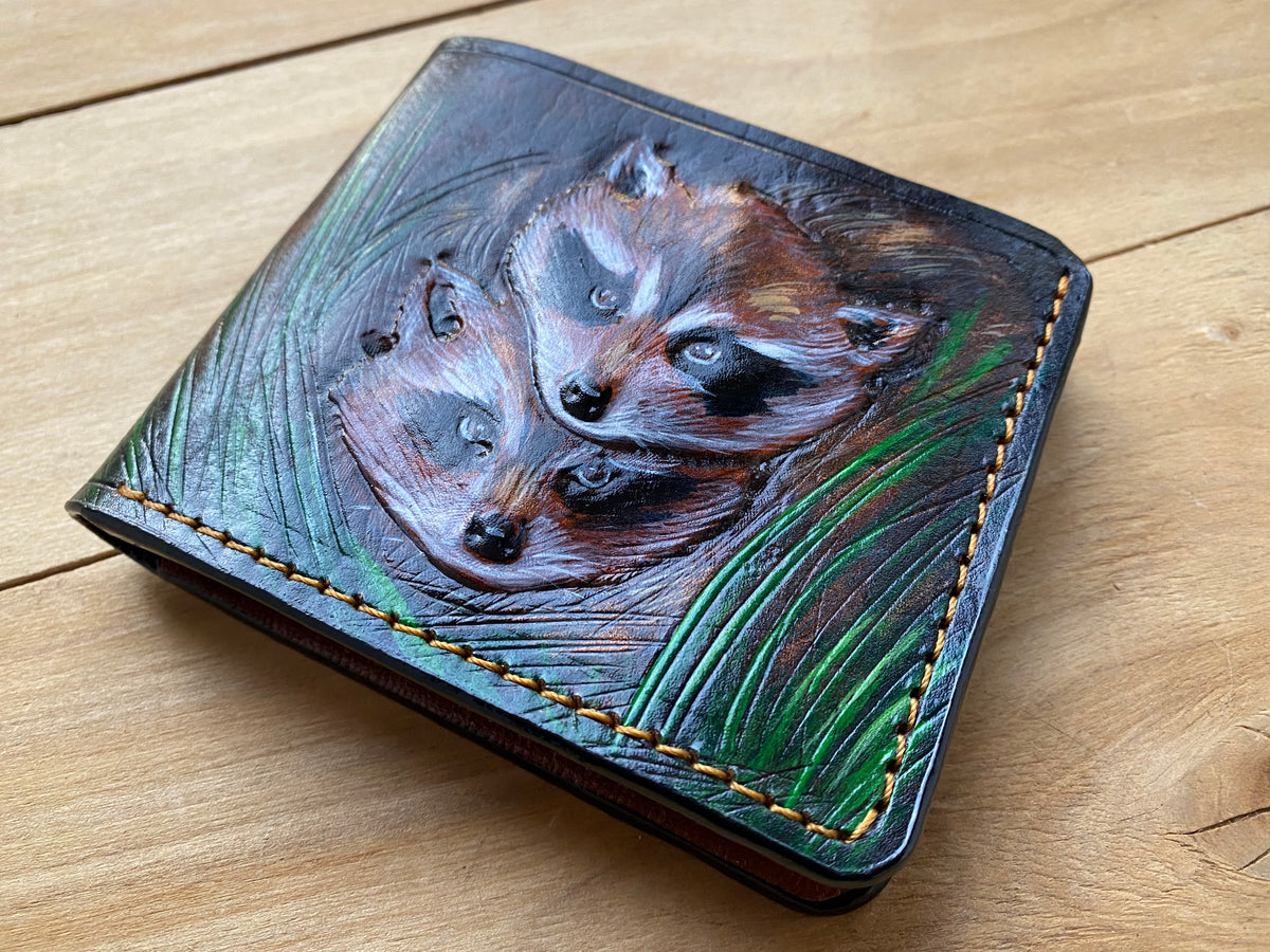 M1A37, Raccoon Leather Wallet | Hunting Gift for Coonhunters