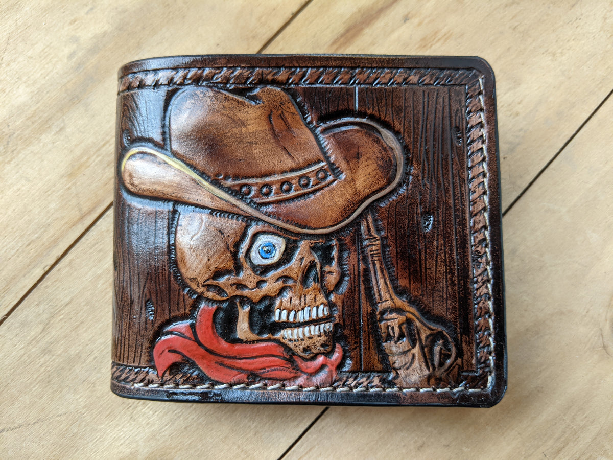M1S3, Western Texas Cowboy Skull & Wild West Skeleton Wallet