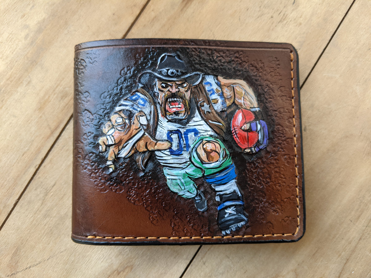 M1V19, Dallas Cowboys Mascot Embossed Bifold Leather Wallet