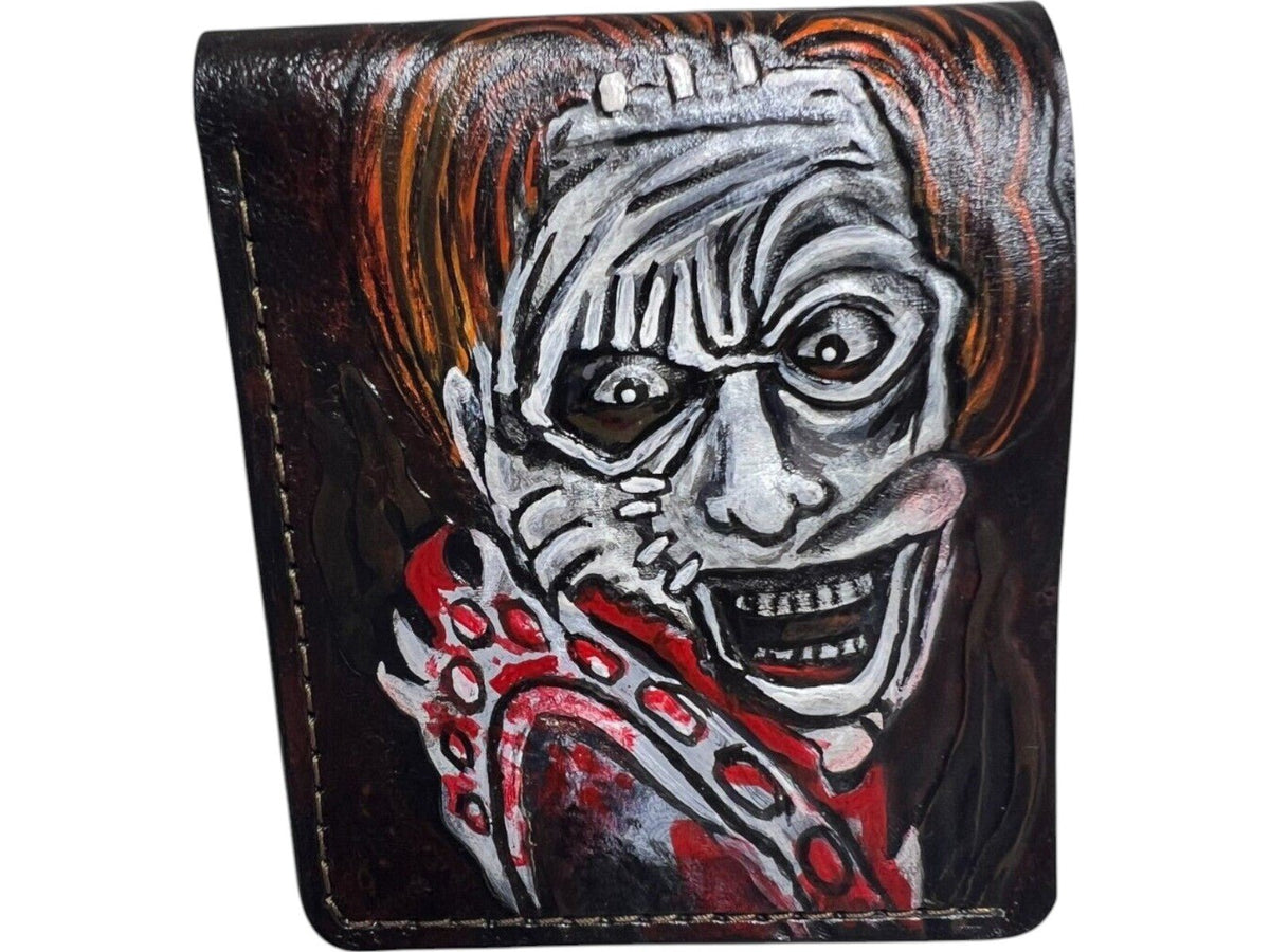 009 Bifold Leather Embossed Wallet - Leatherface Texas Chainsaw Massacre Design | Gift for Him - Theodoros