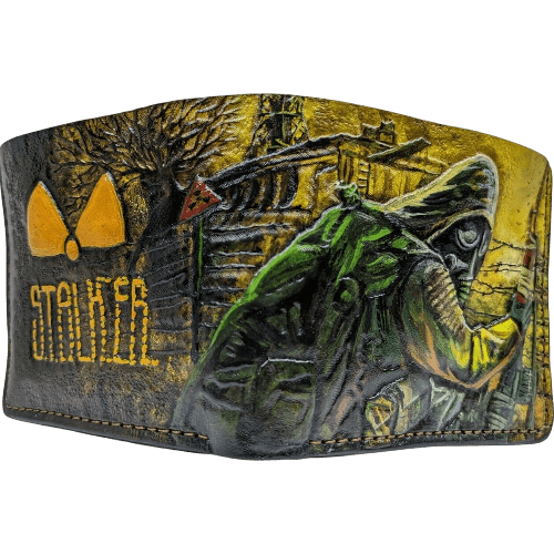 012 Bifold Leather Wallet - Stalker Video Game Embossed Design | Perfect Gift for Him - Theodoros