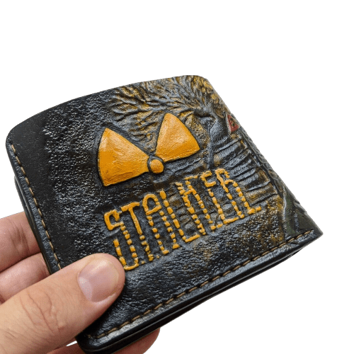 012 Bifold Leather Wallet - Stalker Video Game Embossed Design | Perfect Gift for Him - Theodoros