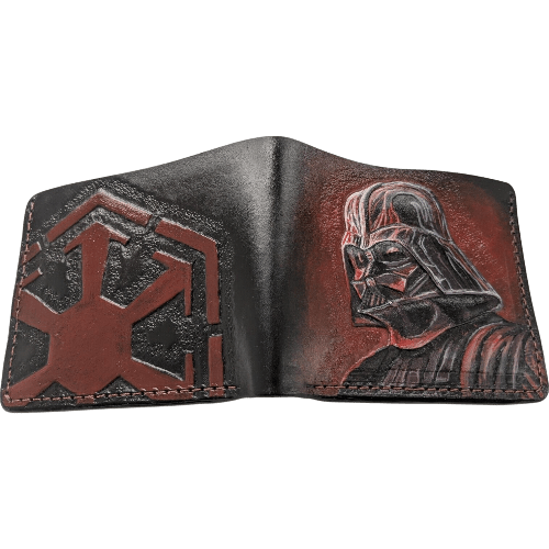 018 Bifold Leather Superhero Wallet - Star Wars Darth Vader Embossed Design | Perfect Gift for Him - Theodoros
