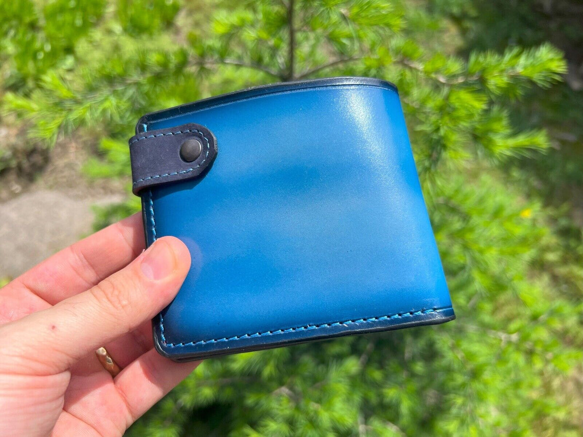 026 Hand Tooled Fish Leather Bifold Wallet – Embossed Anime Fisherman Biker Wallet, Gift for Him - Theodoros