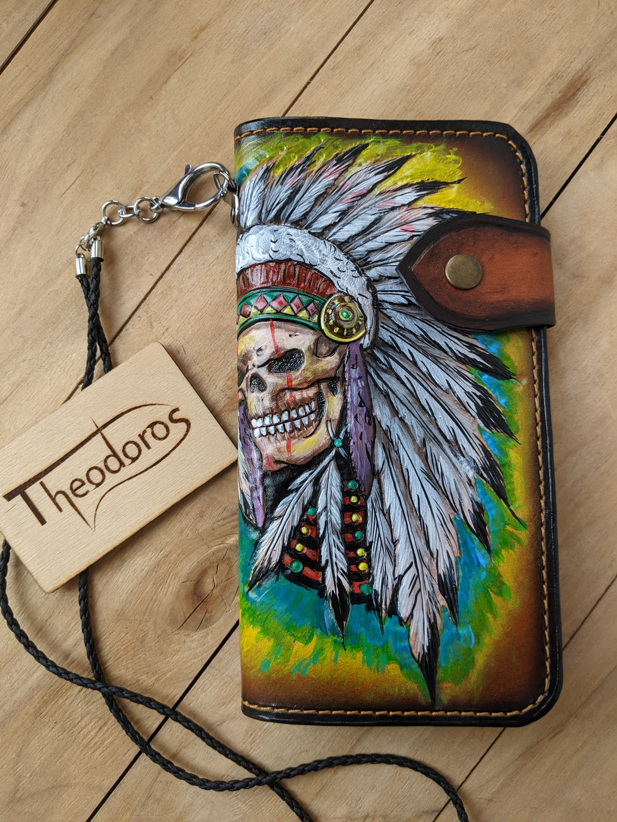 M2S4, Indian Chief Skull, Native American, Apache, Headdress, Skull