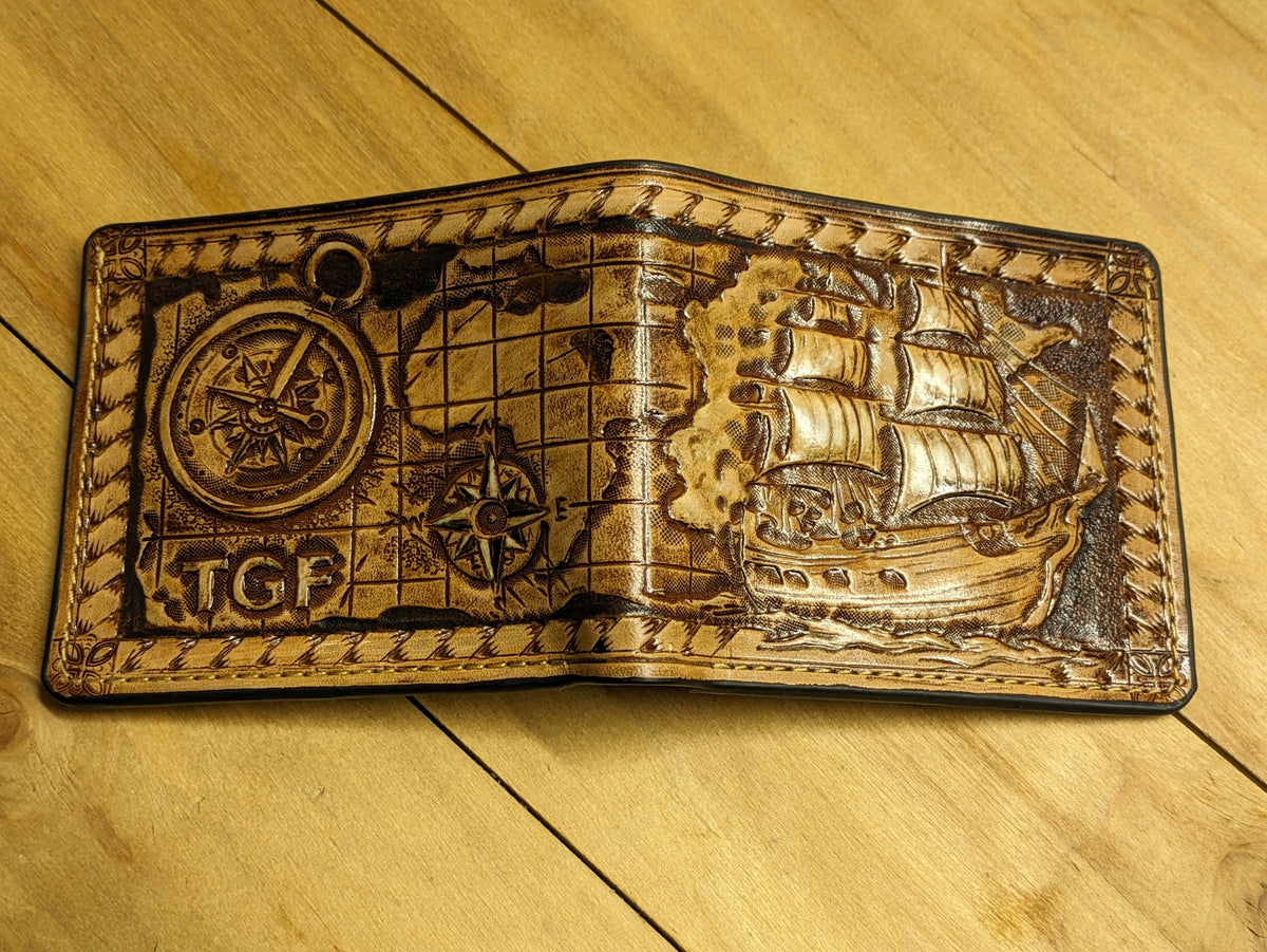 M1H8, Frigate, Treasure Map, Ship, Compass Rose, Sailor, Pirate, Art