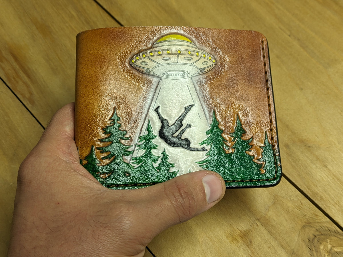 M1H7, UFO Abduction Man, Alien, Pine Tree Forest, Art