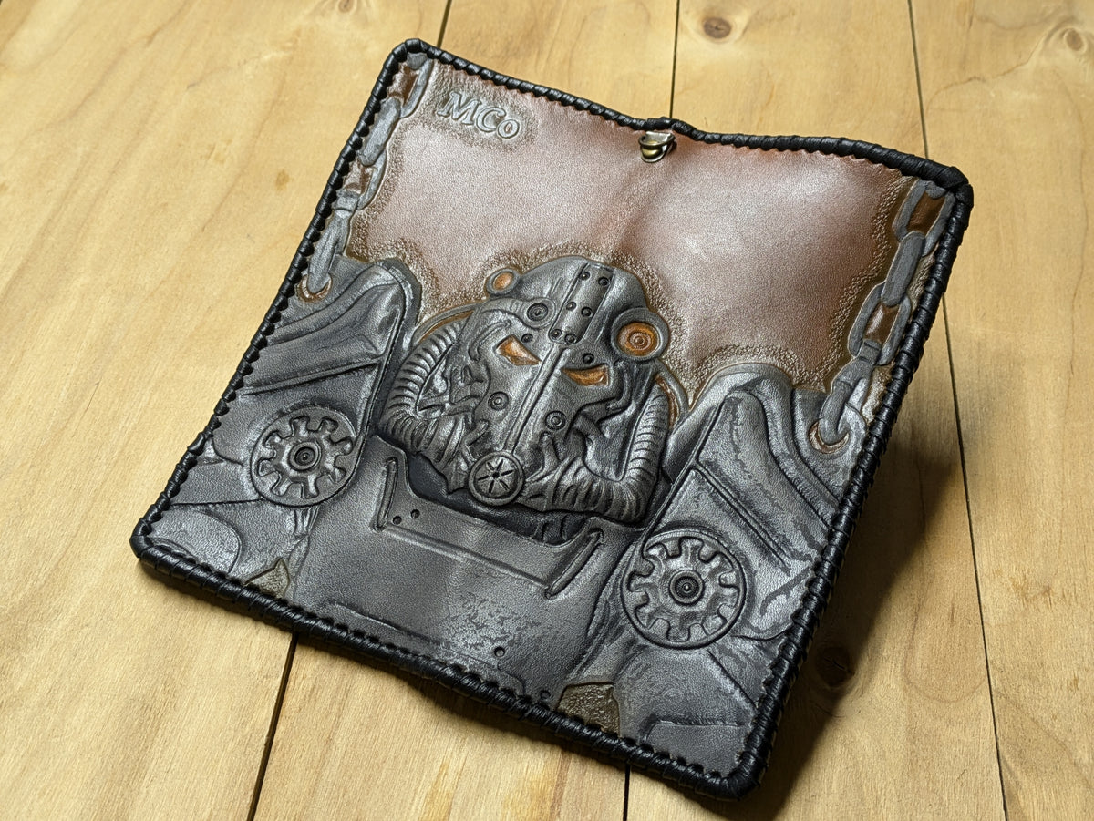 M2J2, Fallout-Inspired Long Wallet | T-60 Power Armor, Vault-Tec, Brotherhood of Steel - Gamer Gift