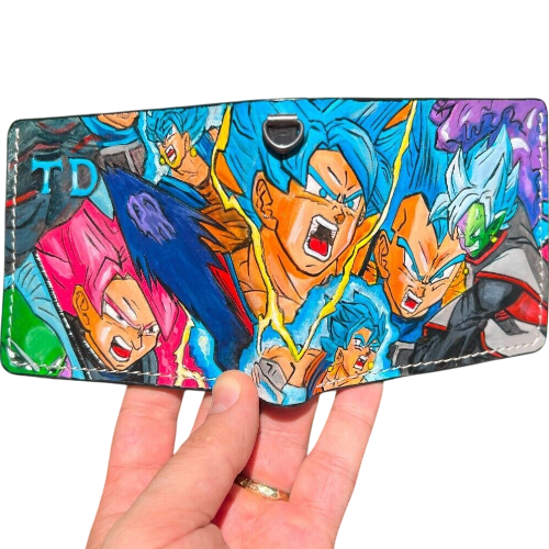 #016 Bifold Leather Wallet - Dragon Ball Z Frieza & Majin Buu Embossed Design | Perfect Gift for Hi