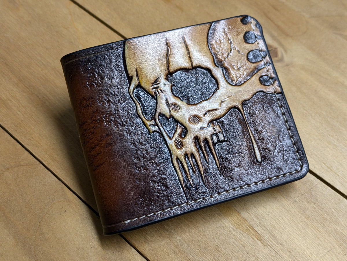 M1D10, Harley Davidson Biker Wallet | Zombie Melting Skull - Theodoros