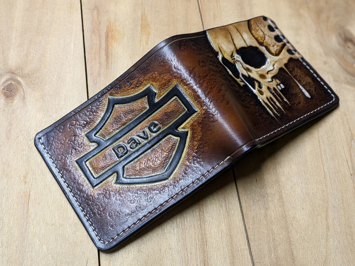 M1D10, Harley Davidson Biker Wallet | Zombie Melting Skull - Theodoros