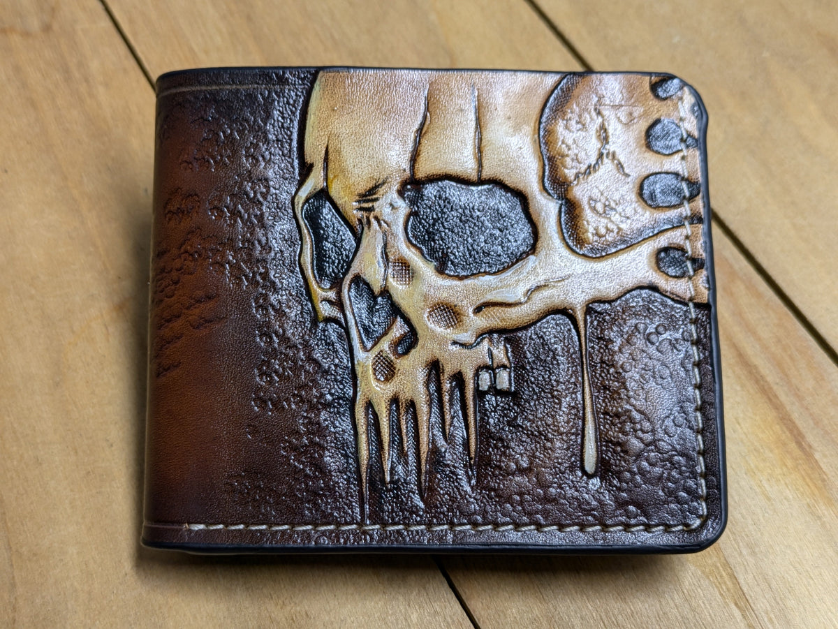 M1D10, Harley Davidson Biker Wallet | Zombie Melting Skull - Theodoros