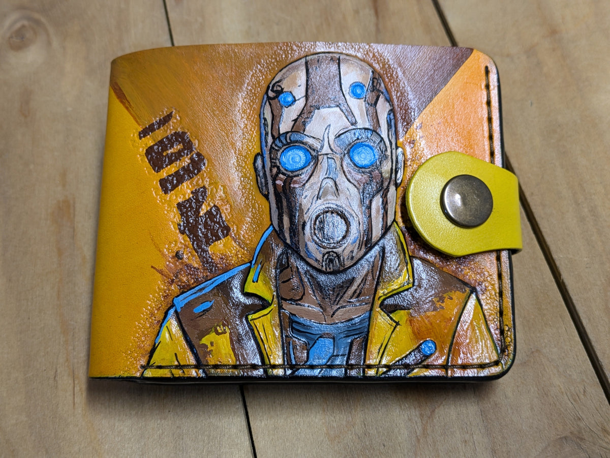 M1J53, Borderlands 2, Krieg the Psycho Bifold Leather Wallet - Theodoros