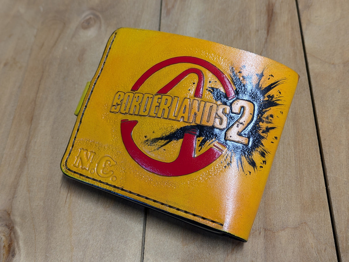 M1J53, Borderlands 2, Krieg the Psycho Bifold Leather Wallet - Theodoros