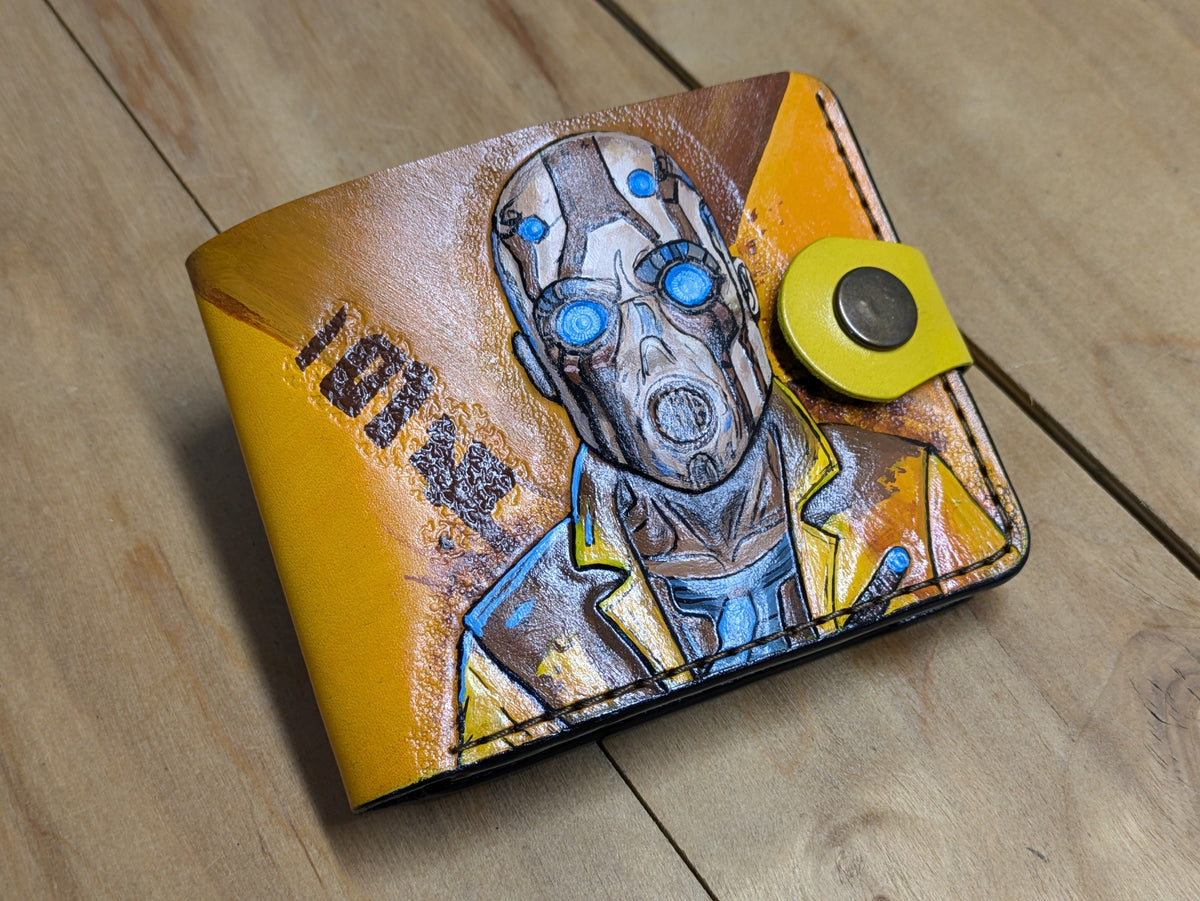 M1J53, Borderlands 2, Krieg the Psycho Bifold Leather Wallet - Theodoros