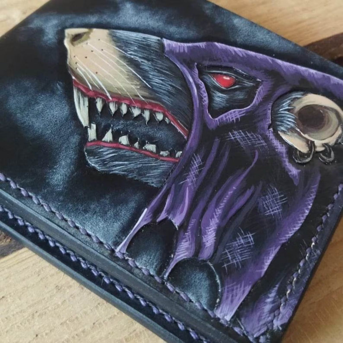 M1J54, Skaven Rat Man, DnD & Warhammer Bifold Leather Wallet - Theodoros