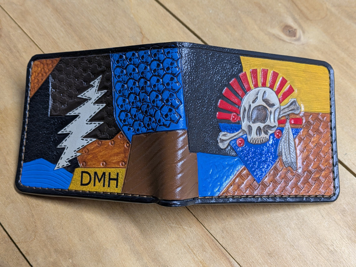 M1L7, Cyclops Patchwork, Cats Under the Stars Leather Wallet - Theodoros