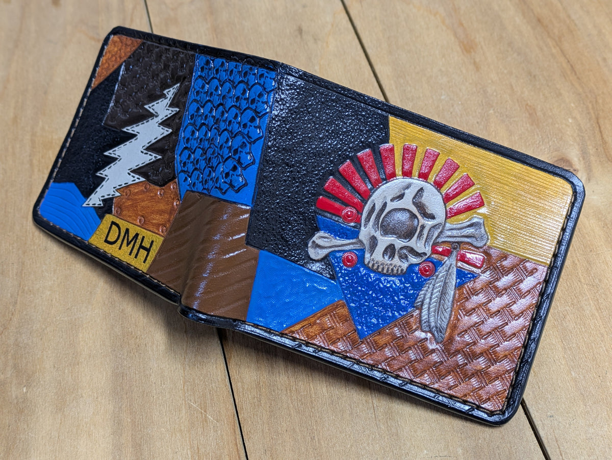 M1L7, Cyclops Patchwork, Cats Under the Stars Leather Wallet - Theodoros