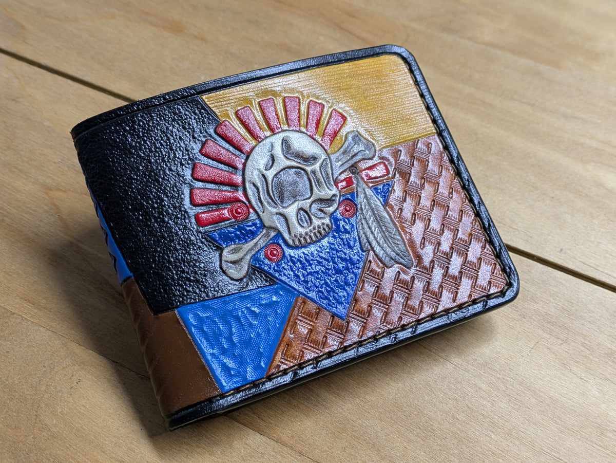 M1L7, Cyclops Patchwork, Cats Under the Stars Leather Wallet - Theodoros