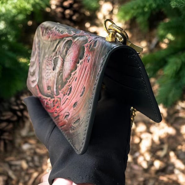 M2S14, Purse with Skull Custom Long Biker Chain Wallet - Theodoros