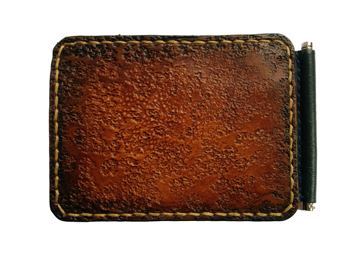 M3A2, Emperor Scorpion Minimalist Leather Money Clip Wallet | Handmade Slim Deathstalker Design - Theodoros