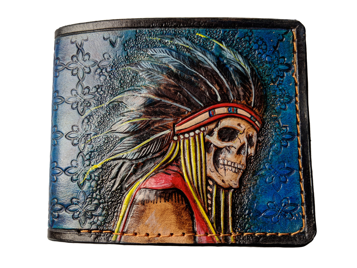 M1S15, Indian Chief Skull, Native American, Apache, Headdress, Skull